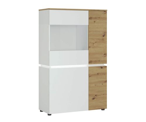 FTG Luci White and Oak 4 Door Low Display Cabinet