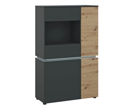 FTG Luci Platinum and Oak 4 Door Low Display Cabinet