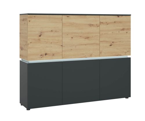 FTG Luci Platinum and Oak 6 Door Cabinet