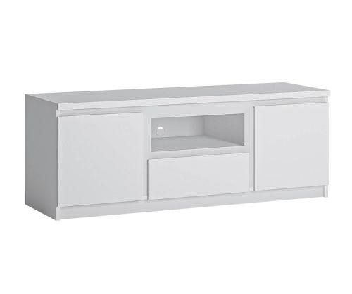 FTG Fribo White 2 Door 1 Drawer 136cm Wide TV Cabinet