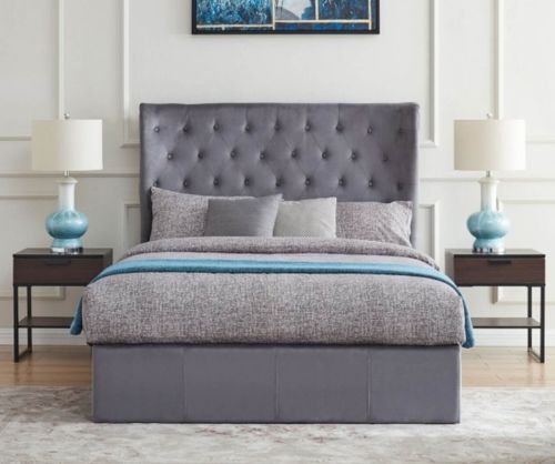 Flintshire Furniture Holway Grey Fabric End Lift Ottoman Bed Frame