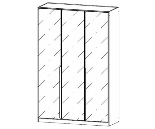 Rauch Modern Quadra Spin Metallic Grey Carcase with Basalt Glass Front 3 Glass Hinged Door Wardrobe