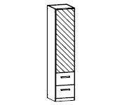 Rauch Essensa Sonoma Oak 1 Mirror Door 2 Drawer Wardrobe with Chrome Coloured Long Handle (W47cm)
