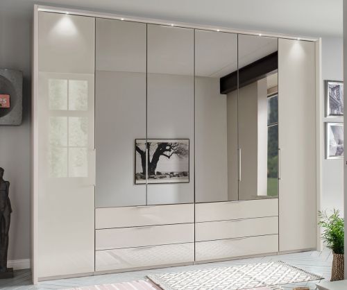 Wiemann Vip Monaco 1000 Glass Champagne and Mirror 6 Door 6 Drawer Combi Wardrobe – W300cm
