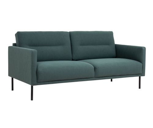 FTG Larvik Dark Green 2.5 Seater Sofa with Black Legs