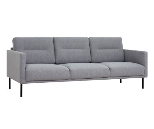 FTG Larvik Grey 3 Seater Sofa with Black Legs