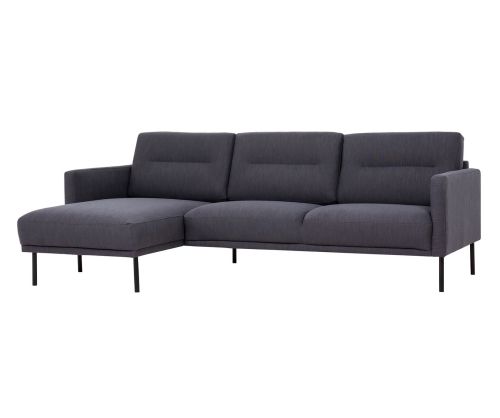 FTG Larvik Antracit Chaiselongue Sofa (LH) with Black Legs