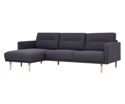FTG Larvik Antracit Chaiselongue Sofa (LH) with Oak Legs
