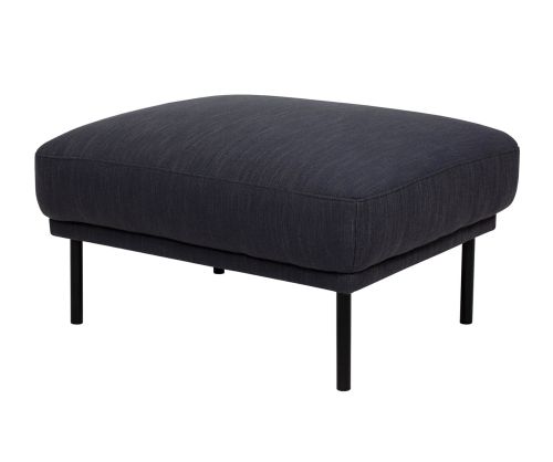 FTG Larvik Antracit Footstool with Black Legs