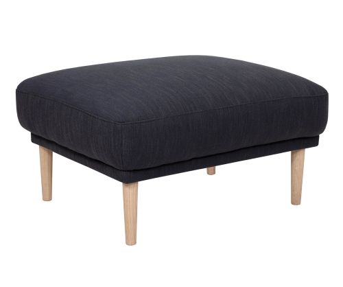FTG Larvik Antracit Footstool with Oak Legs