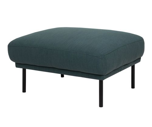 FTG Larvik Dark Green Footstool with Black Legs