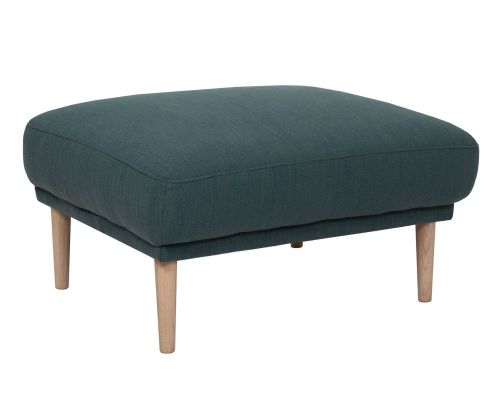 FTG Larvik Dark Green Footstool with Oak Legs