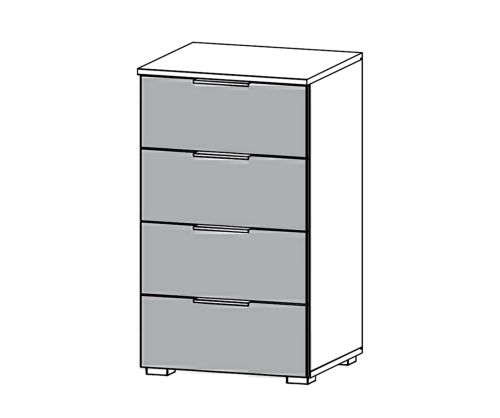 Rauch Alvor Sonoma Oak Carcase with Metallic Grey Front 4 Drawer Chest