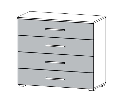 Rauch Alvor Sonoma Oak Carcase with Alpine White Front Wide 4 Drawer Chest