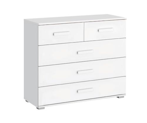Rauch Rivera Alpine White 5 Drawer Chest- W 80cm