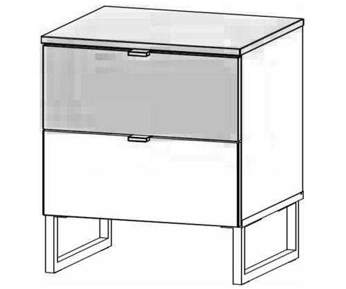 Rauch Wingout Silk Grey Carcase 2 Drawer Bedside Table