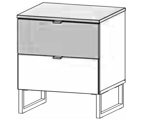 Rauch Wingout Alpine White Carcase 2 Drawer Bedside Table