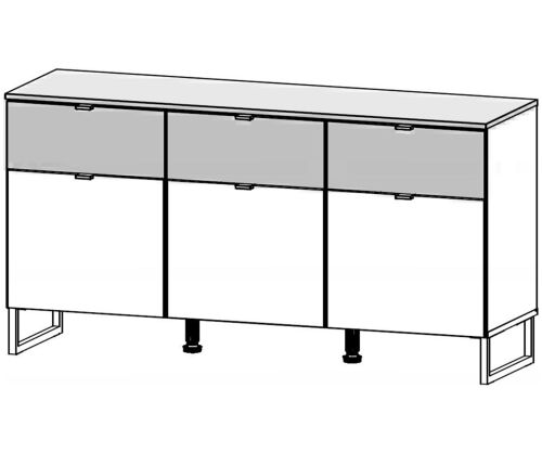 Rauch Wingout Alpine White Carcase 3 Door 3 Drawer Chest