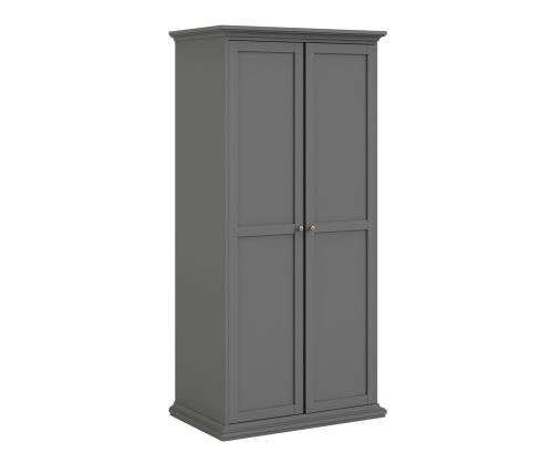 FTG Paris Matt Grey 2 Door Wardrobe