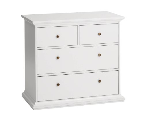 FTG Paris White 4 Drawer Chest