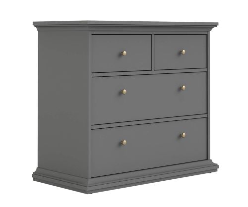 FTG Paris Matt Grey 4 Drawer Chest