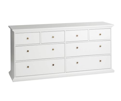 FTG Paris White 8 Drawer Chest