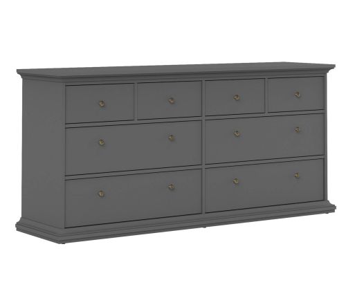 FTG Paris Matt Grey 8 Drawer Chest