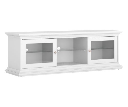 FTG Paris White Wide 2 Doors 1 Shelf TV Unit
