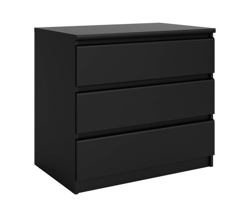 FTG Naia Black Matt 3 Drawer Chest