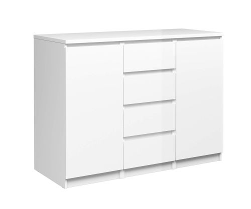 FTG Naia White High Gloss 4 Drawer 2 Door Sideboard