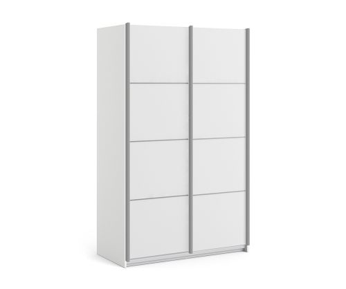 FTG Verona White 120cm Sliding Wardrobe with 3 Shelves