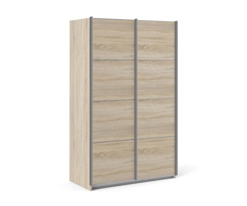 FTG Verona Oak 120cm Sliding Wardrobe with 2 Shelves