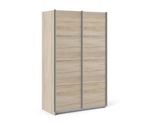 FTG Verona Oak 120cm Sliding Wardrobe with 3 Shelves