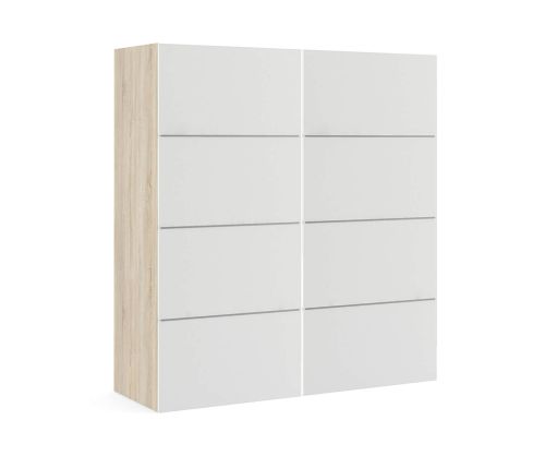 FTG Verona Oak with White Door 180cm Sliding Wardrobe with 3 Shelves
