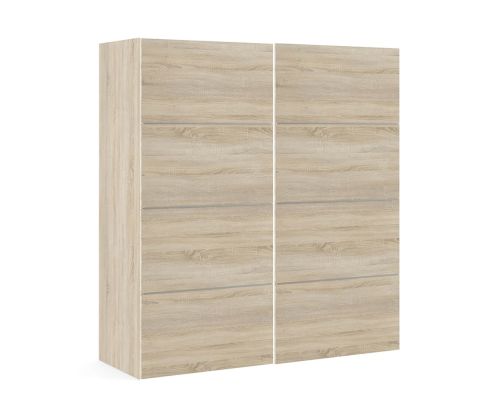 FTG Verona Oak 180cm Sliding Wardrobe with 3 Shelves