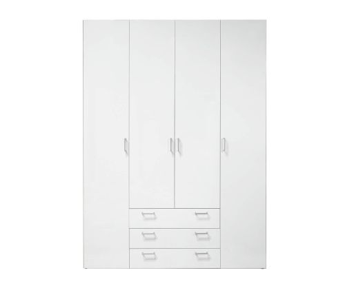 FTG Space White 4 Door 3 Drawer Wardrobe