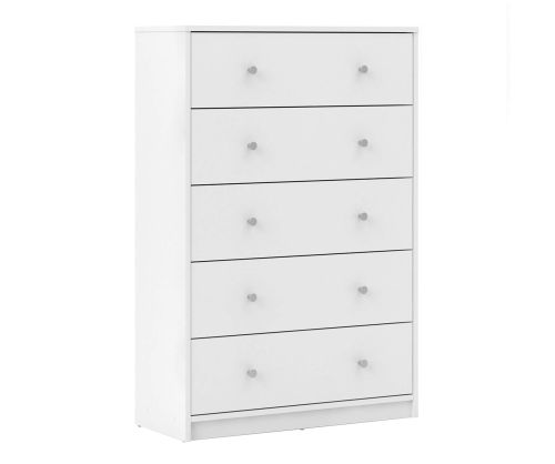 FTG May White 5 Drawer Chest
