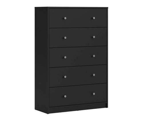 FTG May Black 5 Drawer Chest