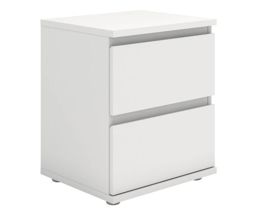 FTG Nova White 2 Drawer Bedside Cabinet