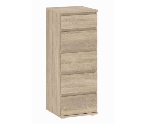 FTG Nova Oak 5 Drawer Narrow Chest