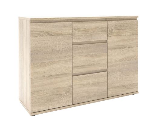 FTG Nova Oak 3 Drawer 2 Door Sideboard