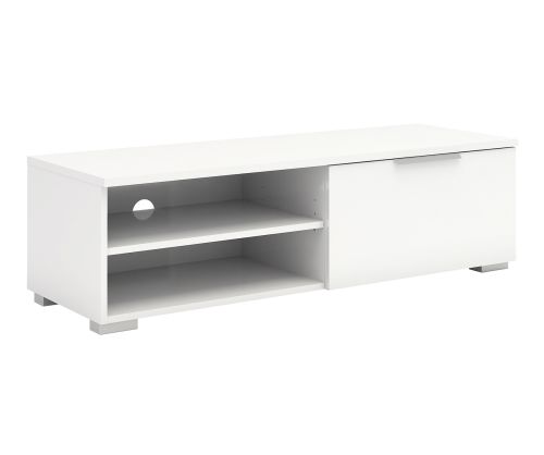 FTG Match White High Gloss 1 Drawers TV Unit with 2 Shelf