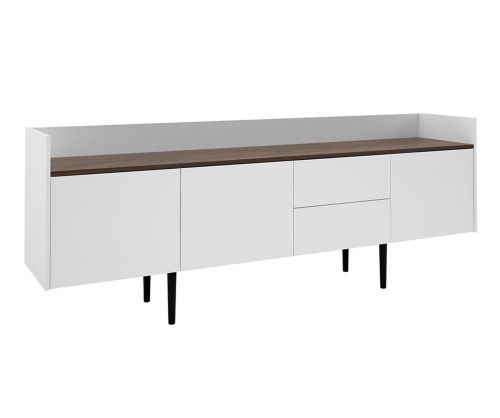 FTG Unit White and Walnut 2 Drawer 3 Door Sideboard