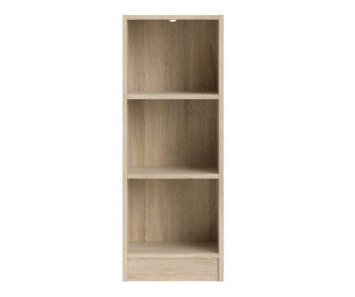 FTG Basic Oak Low Narrow Bookcase with 2 Shelves