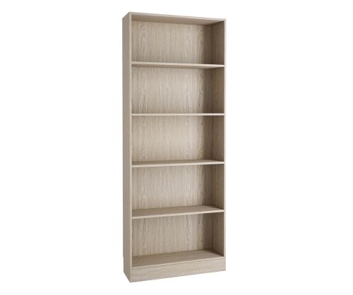 FTG Basic Oak Tall Wide Bookcase with 4 Shelves