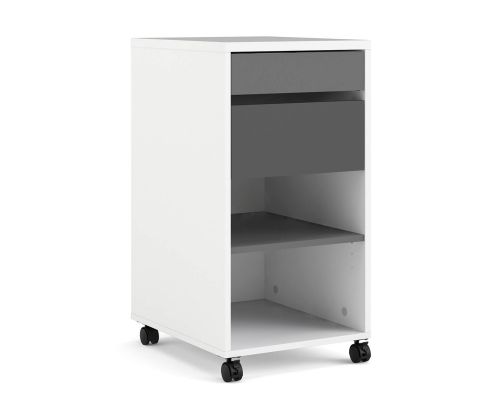 FTG Function Plus White Grey 2 Drawer 1 Shelf Mobile File Cabinet