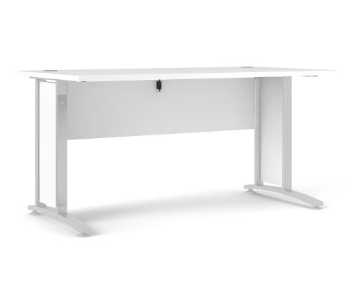 FTG Prima White 150cm Desk with White Legs