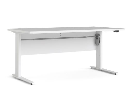 FTG Prima White 150cm Desk with White Height Adjustable Legs with Electric Control