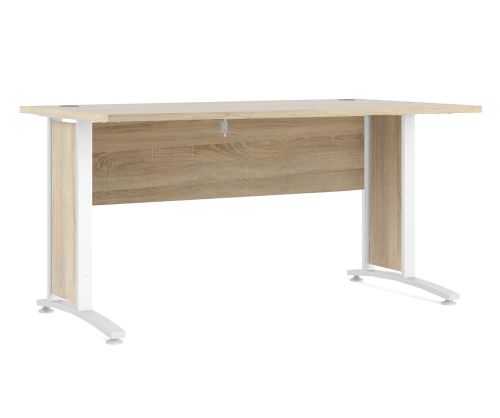 FTG Prima Oak 150cm Desk with White Legs