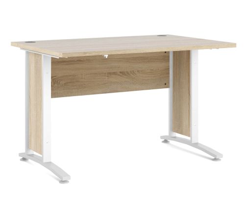 FTG Prima Oak 120cm Desk with White Legs